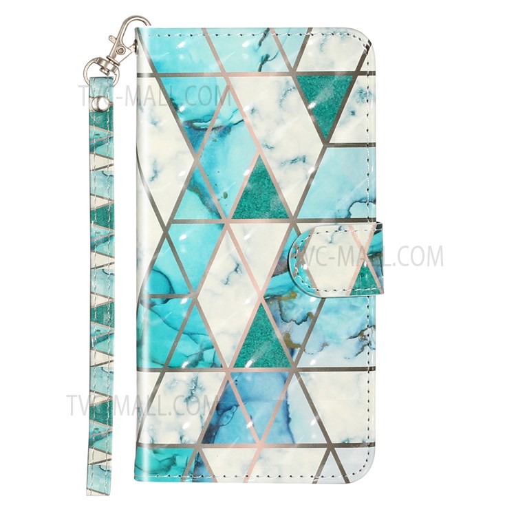 PU Leather Book Stand Flip Wallet Case Magnetic Clasp 3D Creative Pattern Printing Phone Cover for Xiaomi Redmi Note 11 5G / Poco M4 Pro 5G - Marble-2