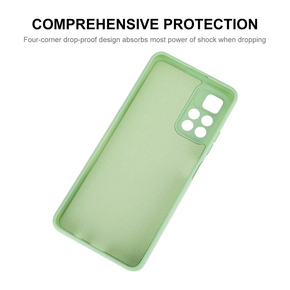 ENKAY Scratch-resistant Soft Liquid Silicone Case Precise Cutout Phone Cover for Xiaomi Redmi Note 11 5G/Poco M4 Pro 5G - Light Green-4
