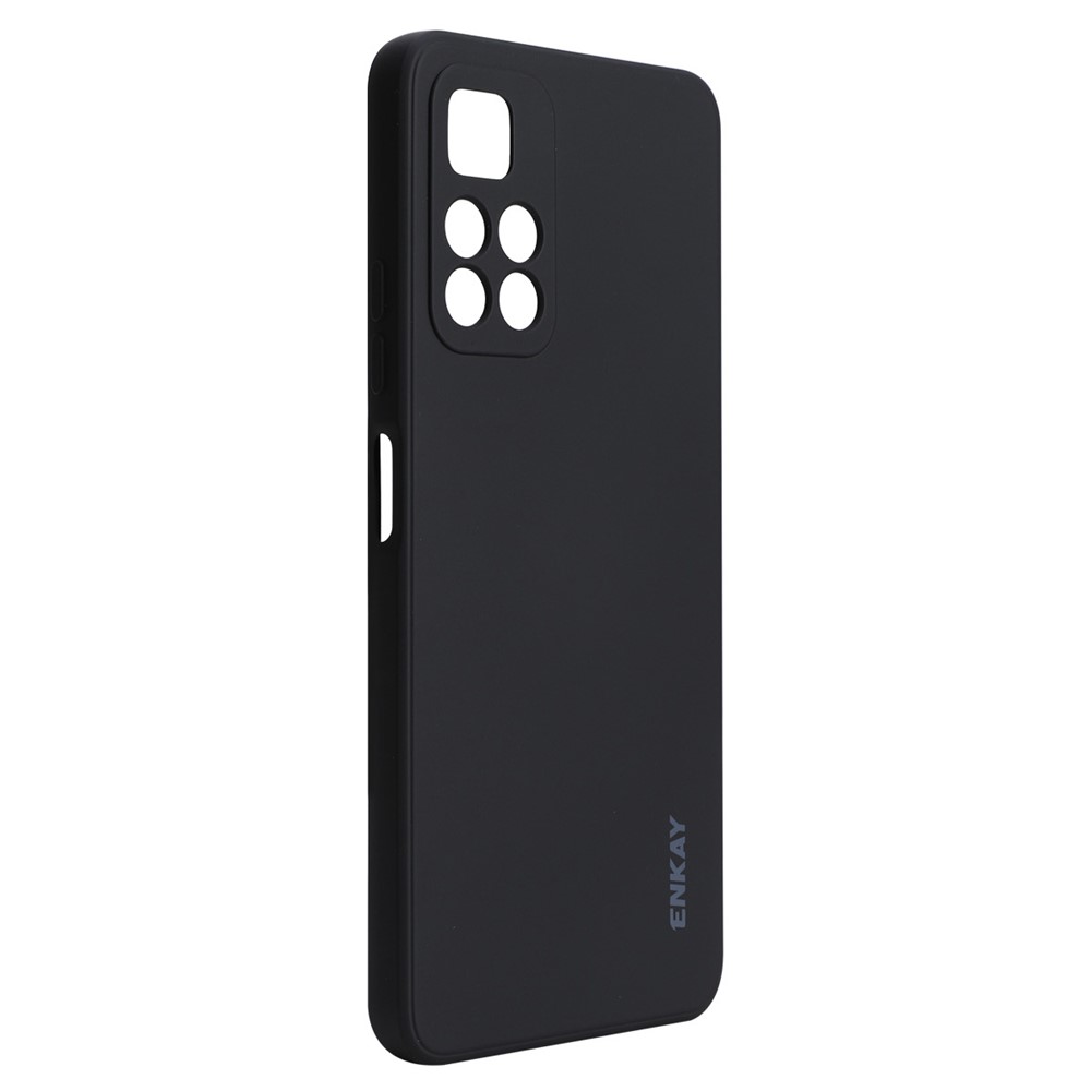 ENKAY Scratch-resistant Soft Liquid Silicone Case Precise Cutout Phone Cover for Xiaomi Redmi Note 11 5G/Poco M4 Pro 5G - Black-1