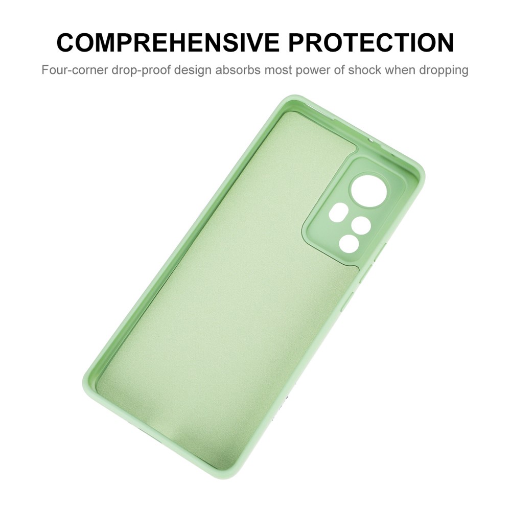 ENKAY Anti-scratch Precise Cutout Hole Opening Liquid Silicone Phone Case Phone Cover for Xiaomi 12X / Xiaomi 12 - Light Green-4