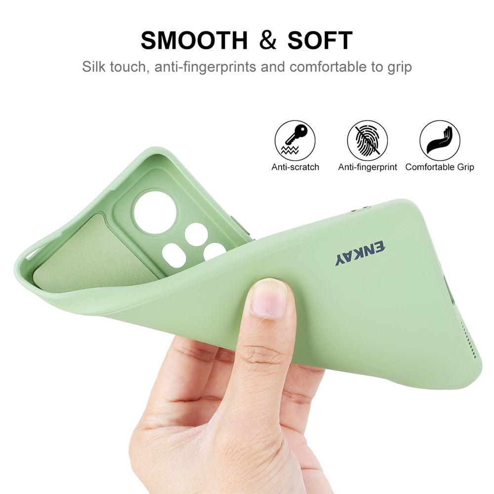 ENKAY Anti-scratch Precise Cutout Hole Opening Liquid Silicone Phone Case Phone Cover for Xiaomi 12X / Xiaomi 12 - Light Green-5