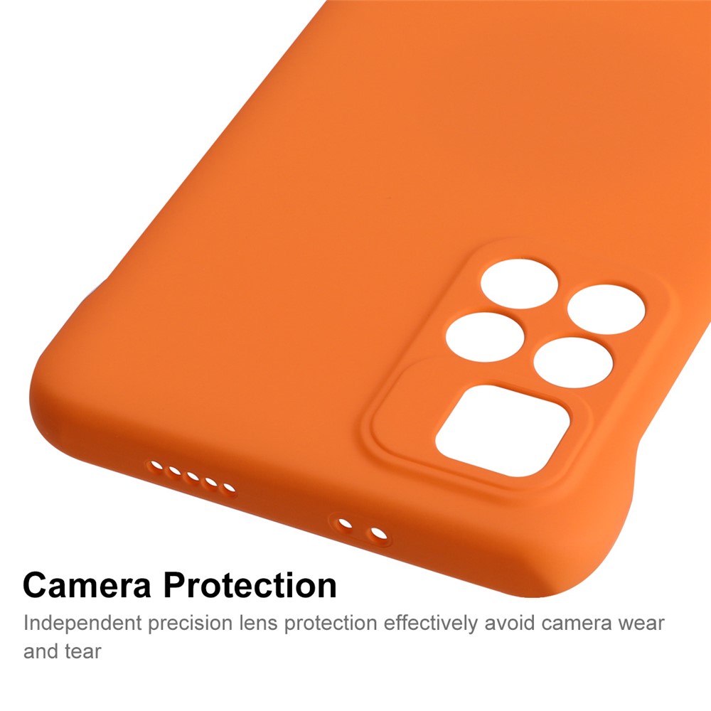 ENKAY Rubberized Matte Framless Incomplete Covering Hard PC Phone Case Shell for Xiaomi Redmi Note 11 5G/Poco M4 Pro 5G - Orange-2