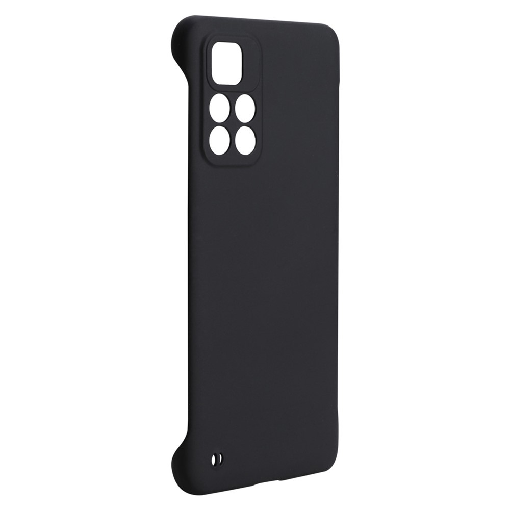 ENKAY Rubberized Matte Framless Incomplete Covering Hard PC Phone Case Shell for Xiaomi Redmi Note 11 5G/Poco M4 Pro 5G - Black-1
