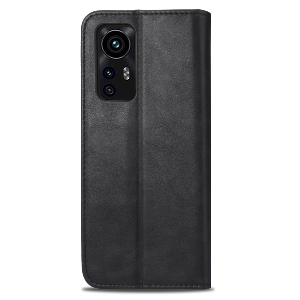 Fall Proof Retro Style Imprinted Leather Cover + TPU Inner Case Wallet Stand Phone Cover Shell for Xiaomi 12/12X - Black-3