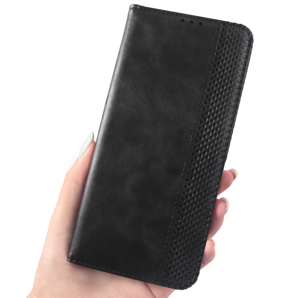 Fall Proof Retro Style Imprinted Leather Cover + TPU Inner Case Wallet Stand Phone Cover Shell for Xiaomi 12/12X - Black-6