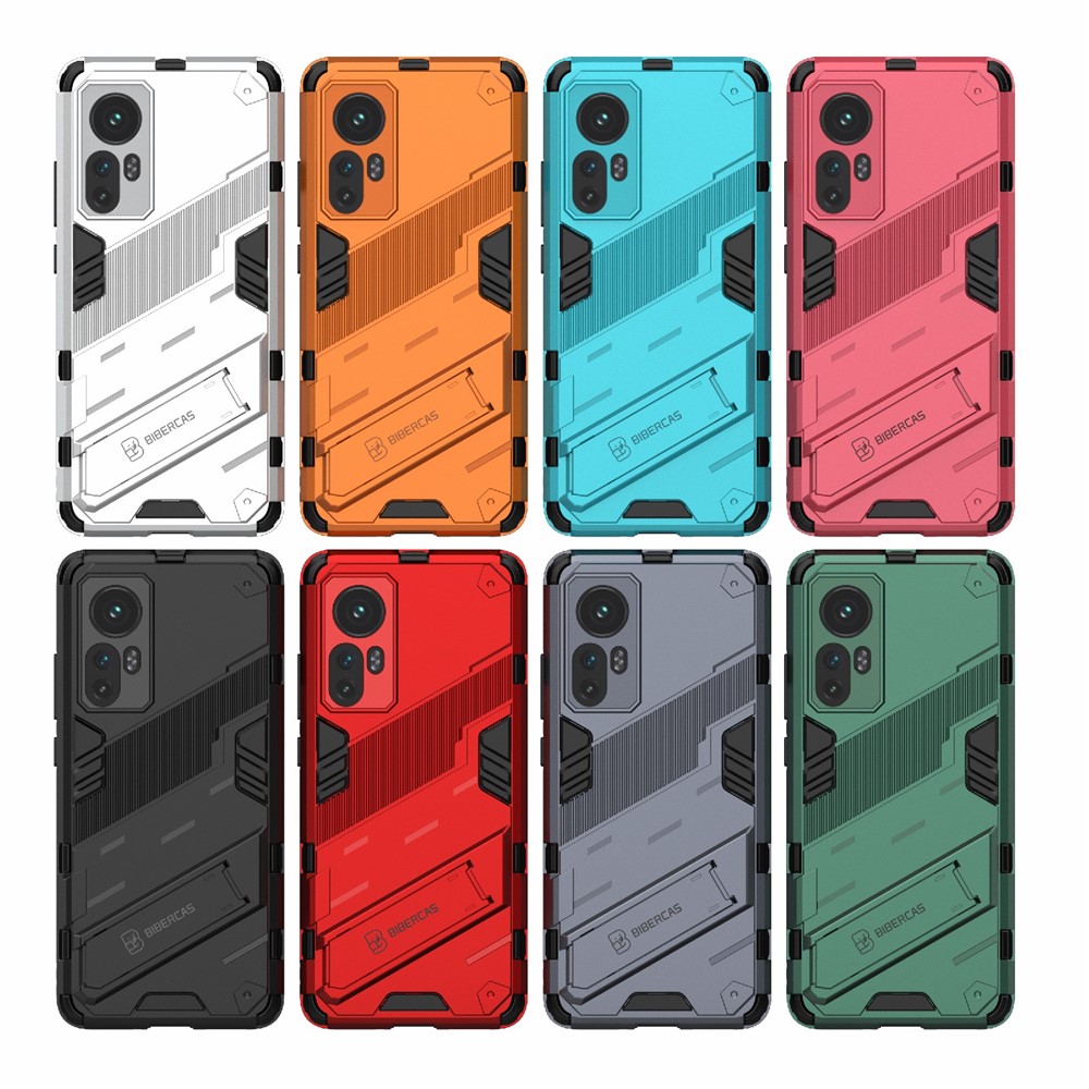 Hidden Kickstand Design Anti-fall Protection TPU + PC Hybrid Phone Case Cover for Xiaomi 12/12X - Black-9