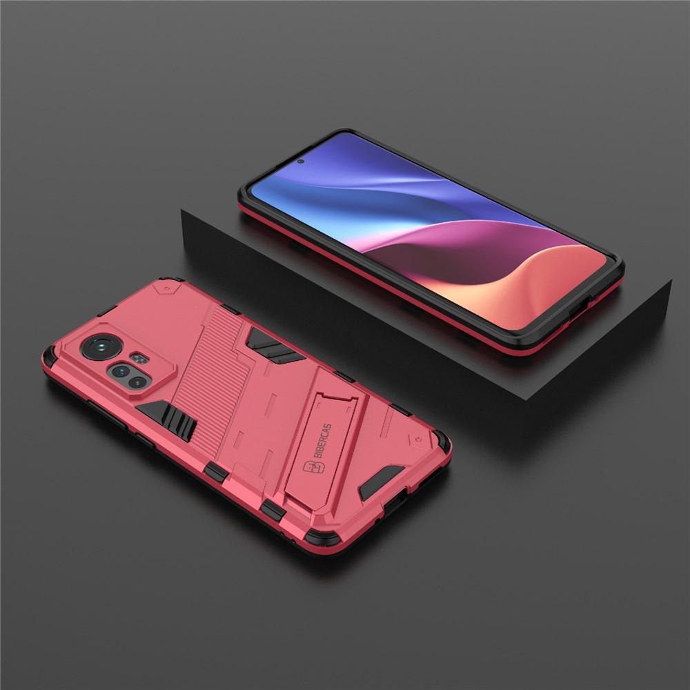 Hidden Kickstand Design Anti-fall Protection TPU + PC Hybrid Phone Case Cover for Xiaomi 12/12X - Rose-7