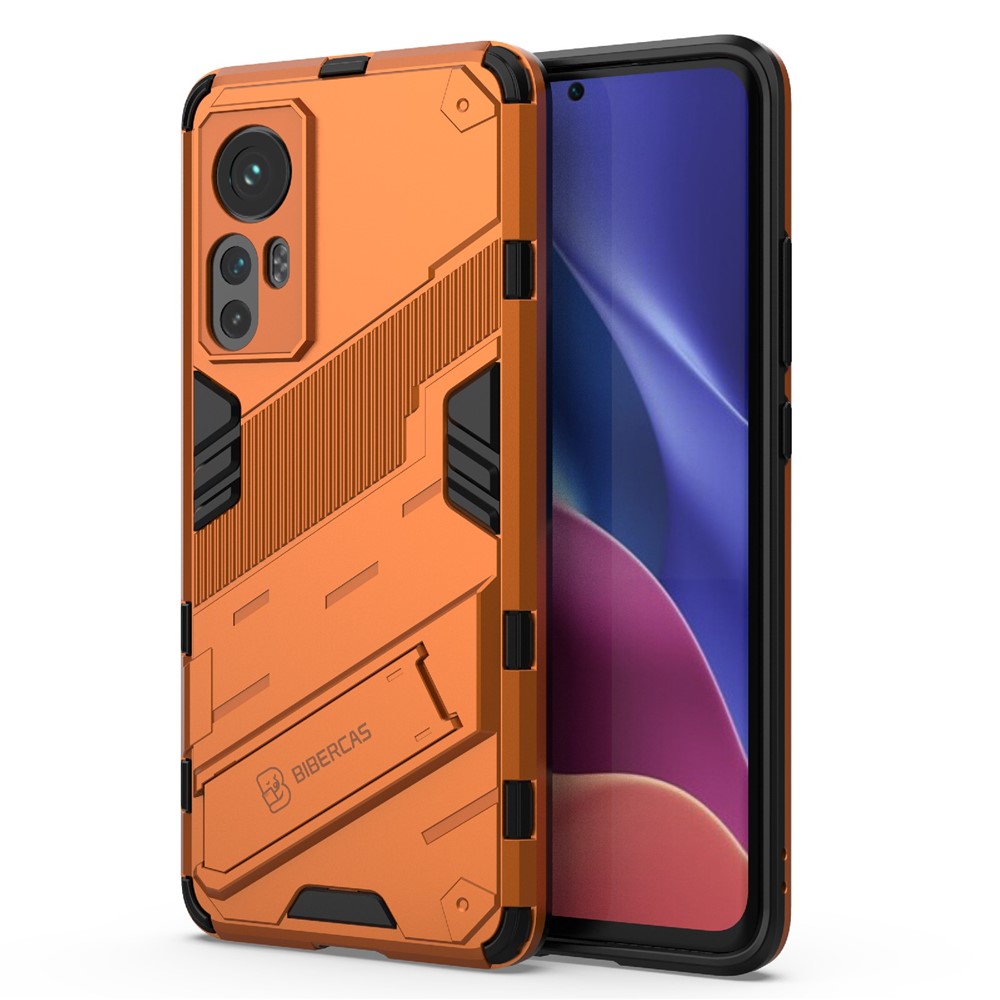 Hidden Kickstand Design Anti-fall Protection TPU + PC Hybrid Phone Case Cover for Xiaomi 12/12X - Orange-2