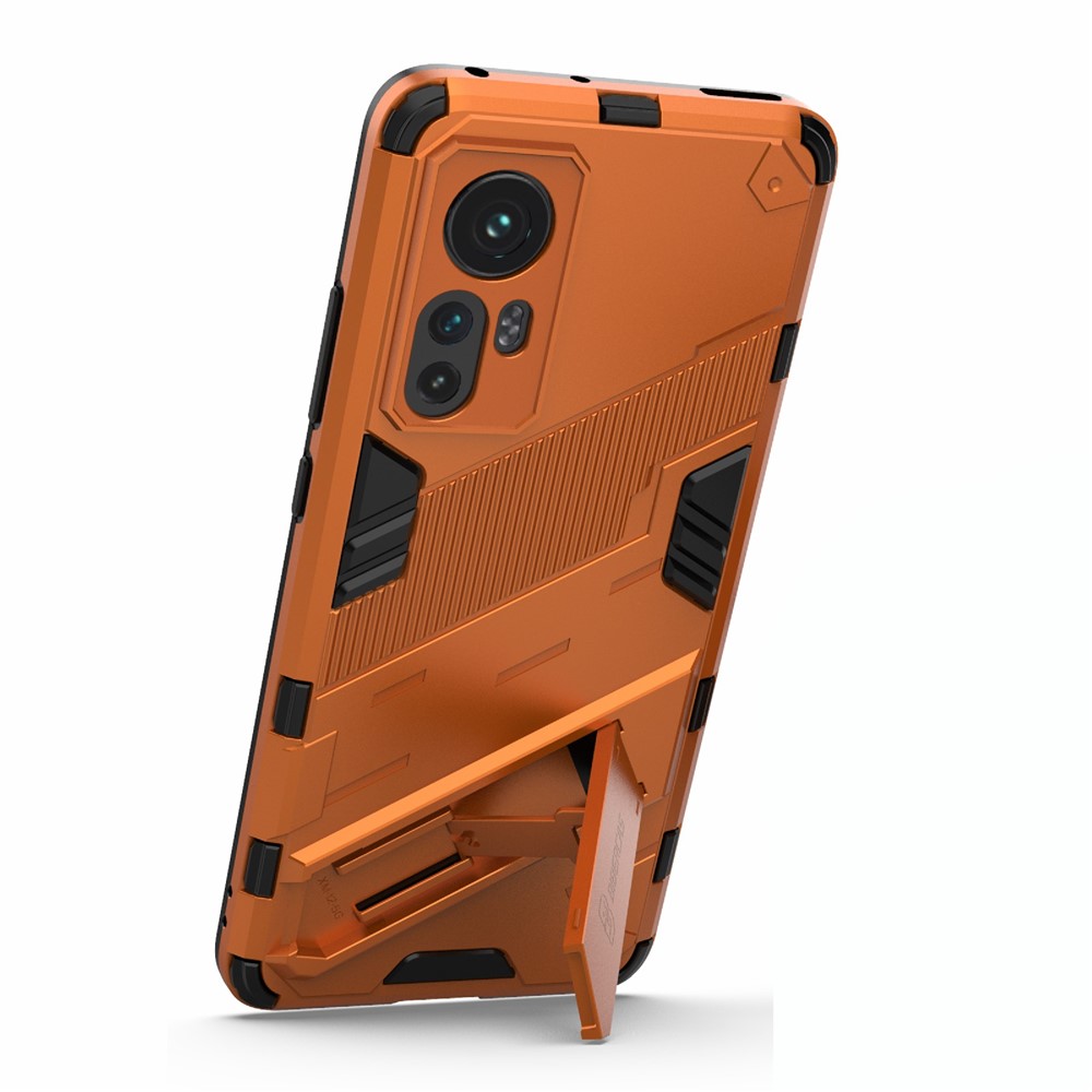 Hidden Kickstand Design Anti-fall Protection TPU + PC Hybrid Phone Case Cover for Xiaomi 12/12X - Orange-4