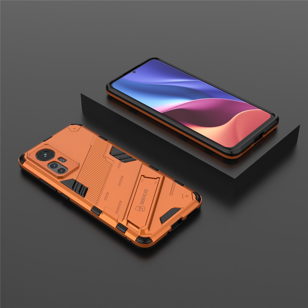 Hidden Kickstand Design Anti-fall Protection TPU + PC Hybrid Phone Case Cover for Xiaomi 12/12X - Orange-7