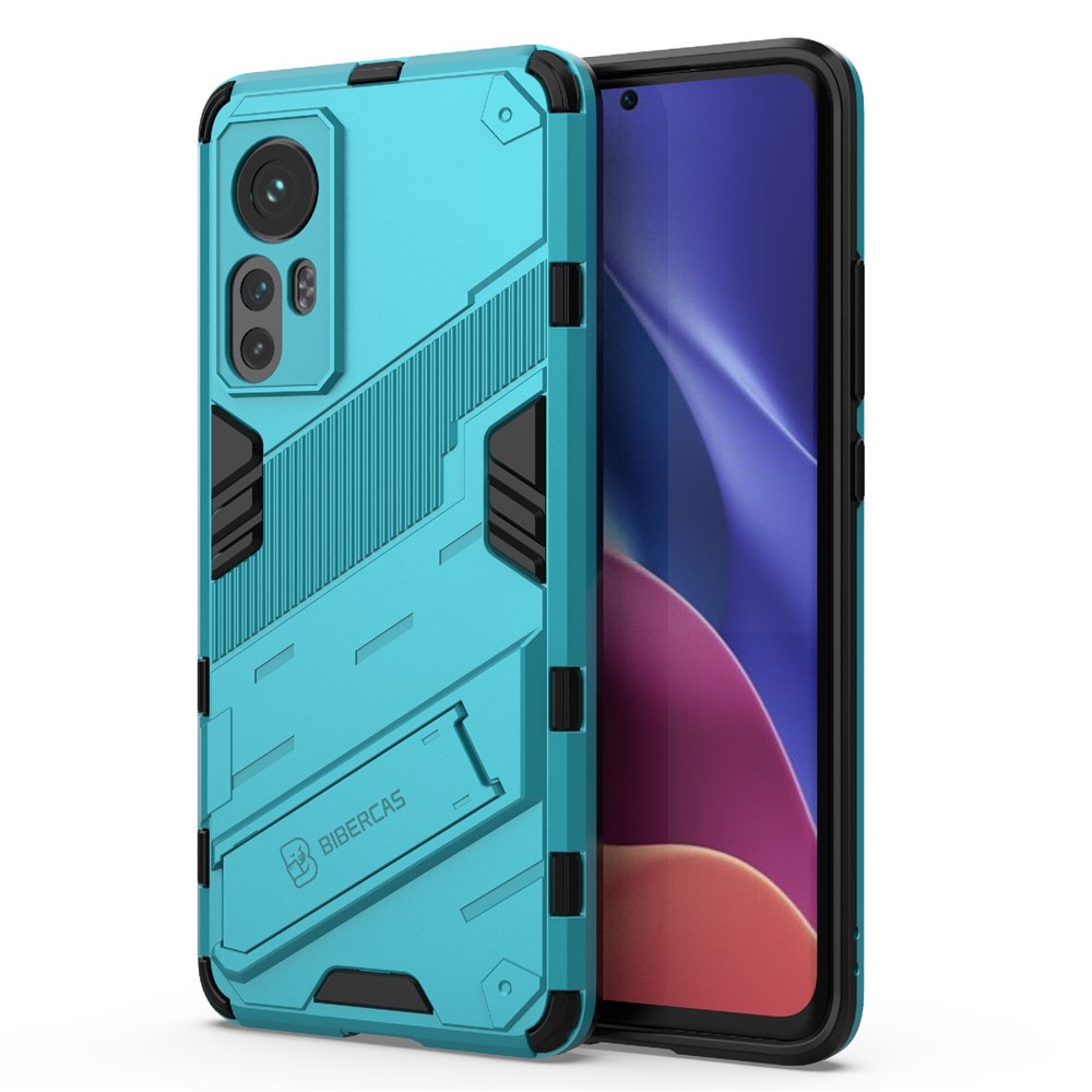 Hidden Kickstand Design Anti-fall Protection TPU + PC Hybrid Phone Case Cover for Xiaomi 12/12X - Baby Blue-2
