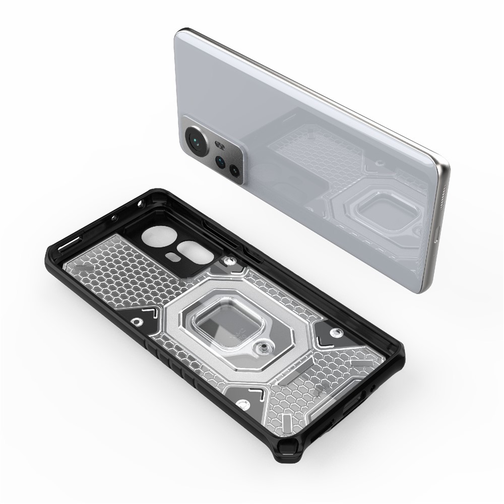 Ring Kickstand Heavy Duty Hard PC Back Soft TPU Shockproof Anti-Scratch Protective Phone Case for Xiaomi 12 - Grey-7