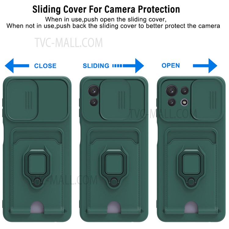 For Xiaomi Mi 11 Lite 4G/5G / 11 Lite 5G NE Kickstand Soft TPU Camera Protection Back Card Holder Phone Case with Lanyard - Red-8