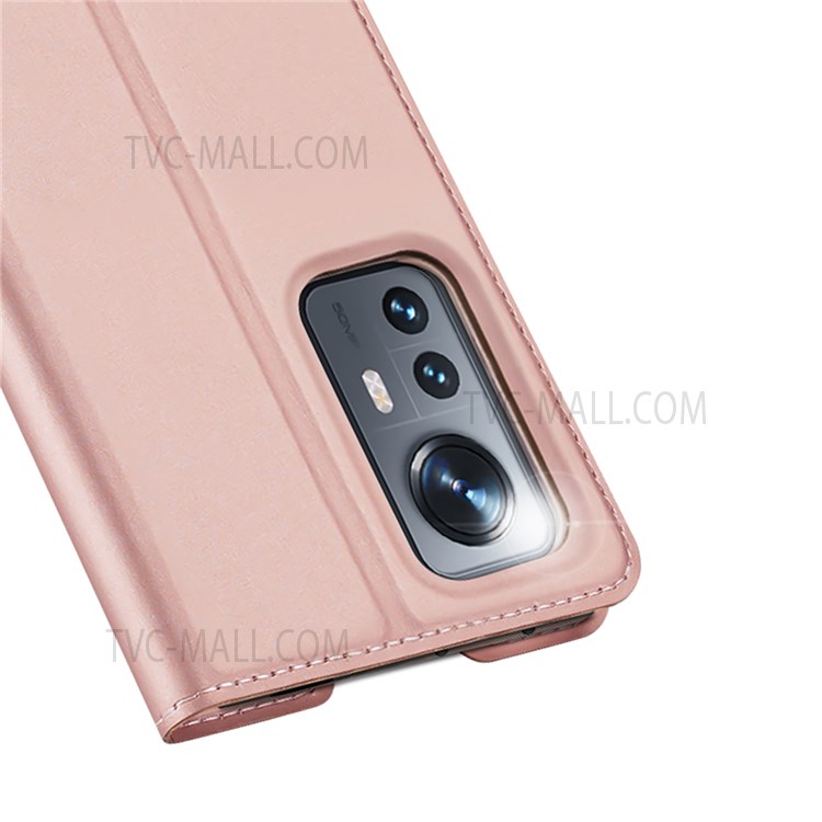 Dux Ducis Skin Pro Series Folio Flip Case Pour Xiaomi 12 5g / 12x 5g / 12s 5G, Support de Carte PU en Cuir PU pu en Cuir Shell de Protection - Rose