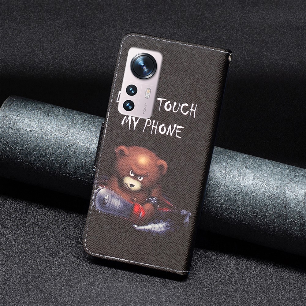 For Xiaomi 12 PU Leather Pattern Printing Wallet Phone Case Stand Feature Anti-Scratch Shockproof Folding Cover - Bear-8