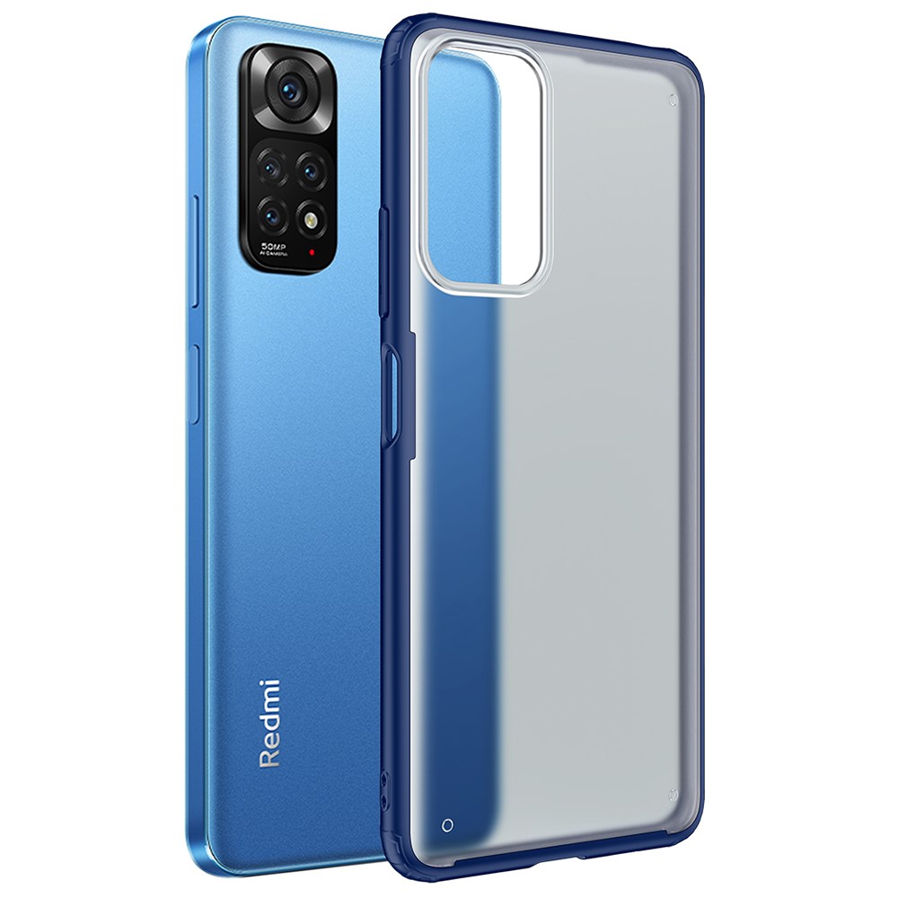 For Xiaomi Redmi Note 11 4G (Qualcomm)/Note 11S 4G Armor Series Matte Finish PC Back + Soft TPU Hybrid Cover Protective Phone Case - Blue-1