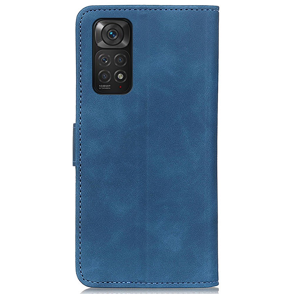 KHAZNEH For Xiaomi Redmi Note 11 4G (Qualcomm)/Note 11S 4G Vintage Leather Shockproof Wallet Case Phone Stand Cover - Blue-3