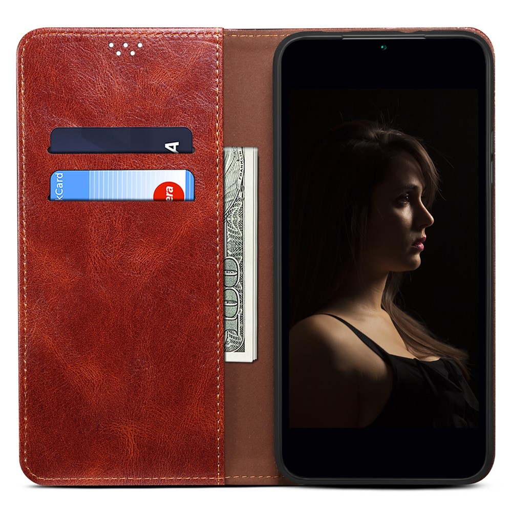 For Xiaomi Redmi Note 11 Pro 5G (Qualcomm) / Note 11 Pro 4G (MediaTek) Folio Stand Wallet Case Waxy Crazy Horse Texture PU Leather Magnetic Absorption Cover - Brown-4