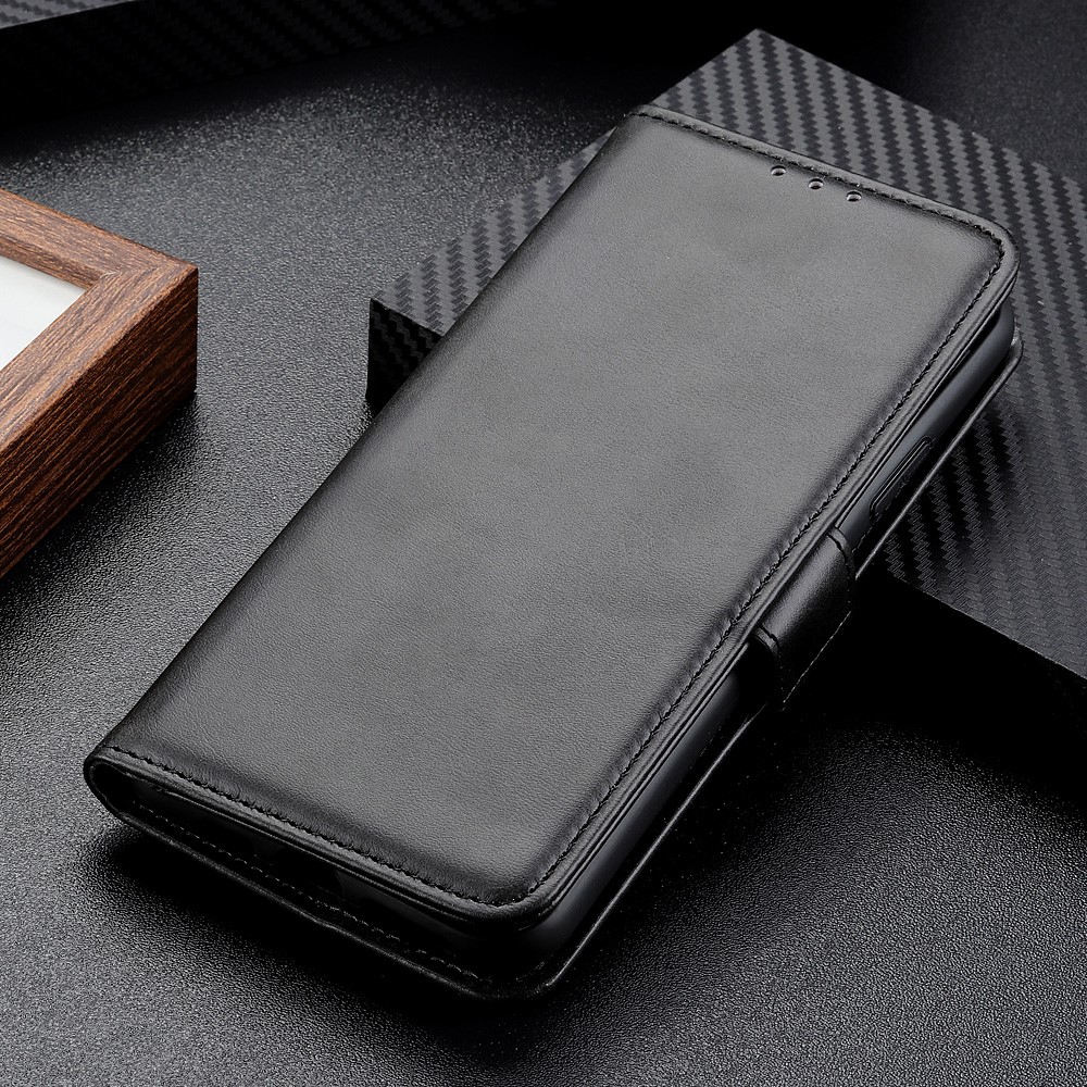 For Xiaomi Redmi Note 11S 4G / Redmi Note 11 4G (Qualcomm) Textured Leather Flip Folio Wallet Cover Stand Book Shockproof TPU Inner Shell - Black-7