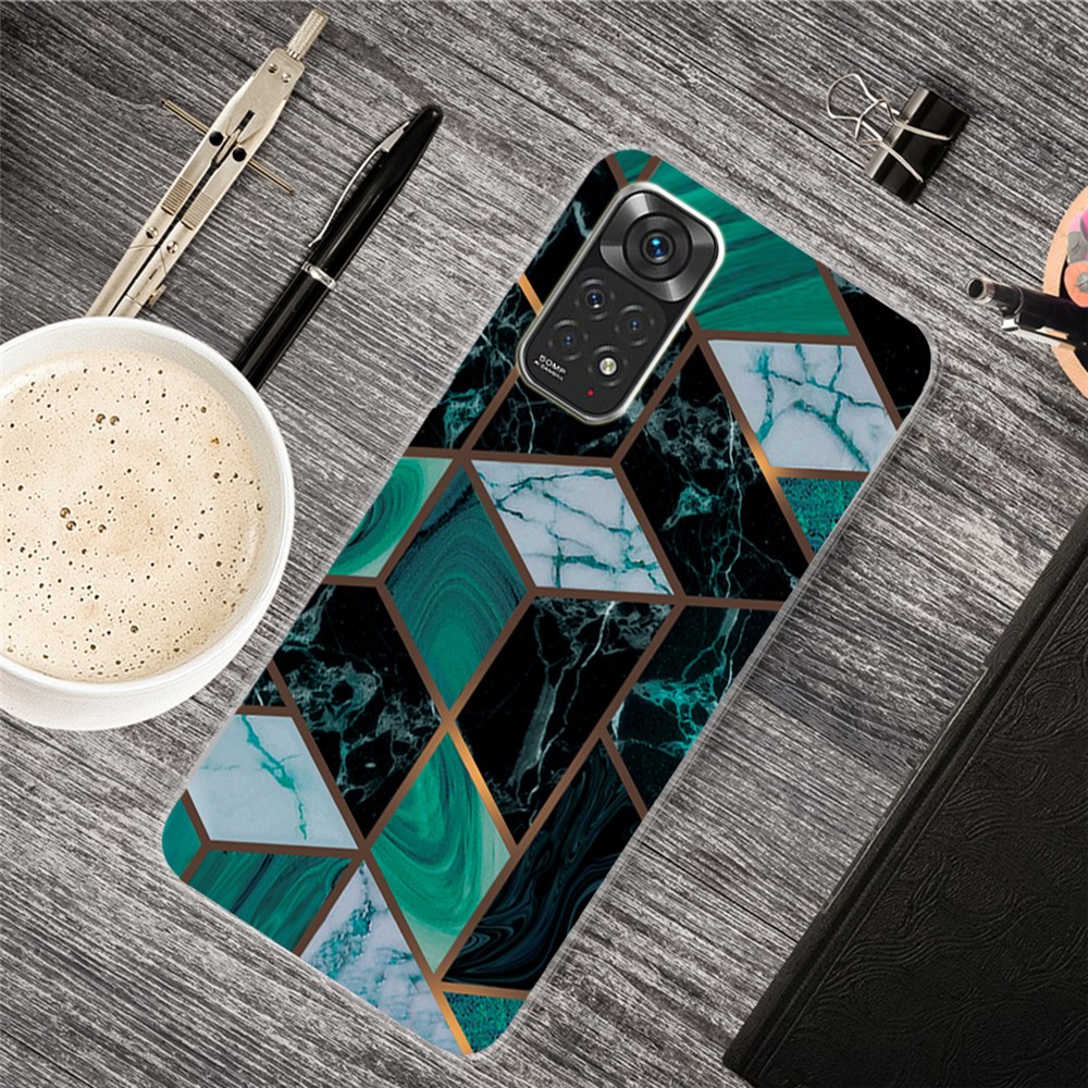 For Xiaomi Redmi Note 11S 4G / Redmi Note 11 4G (Qualcomm) Abstract Marble Pattern Printing Phone Case Soft TPU Shockproof Protective Cover - Style N-2