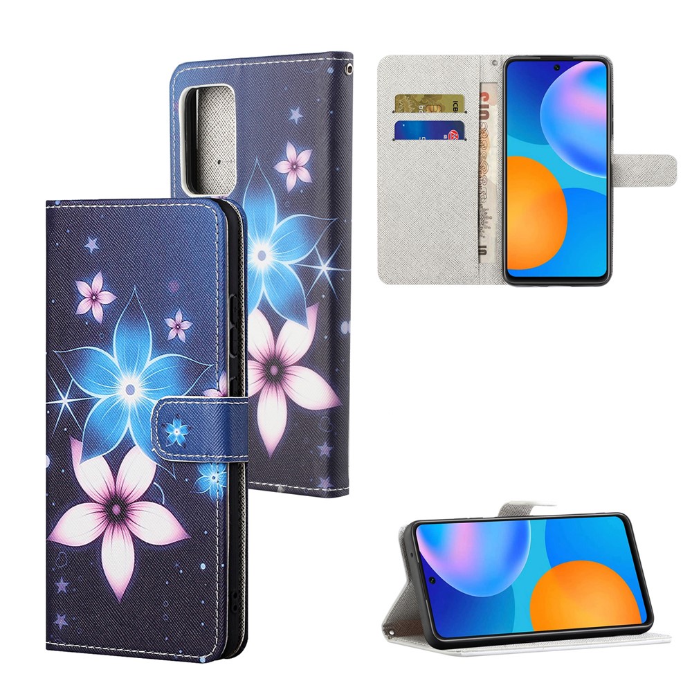 For Xiaomi Redmi Note 11 4G (Qualcomm) / Redmi Note 11S 4G PU Leather Pattern Printing Phone Cover Cross Texture Stand Wallet Magnetic Shockproof Case with Strap - Flowers-6