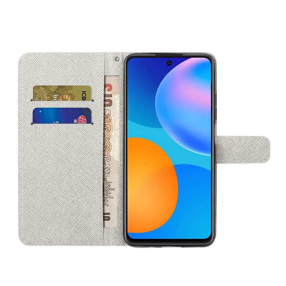 For Xiaomi Redmi Note 11 4G (Qualcomm) / Redmi Note 11S 4G PU Leather Pattern Printing Phone Cover Cross Texture Stand Wallet Magnetic Shockproof Case with Strap - Two Dragonflies-4