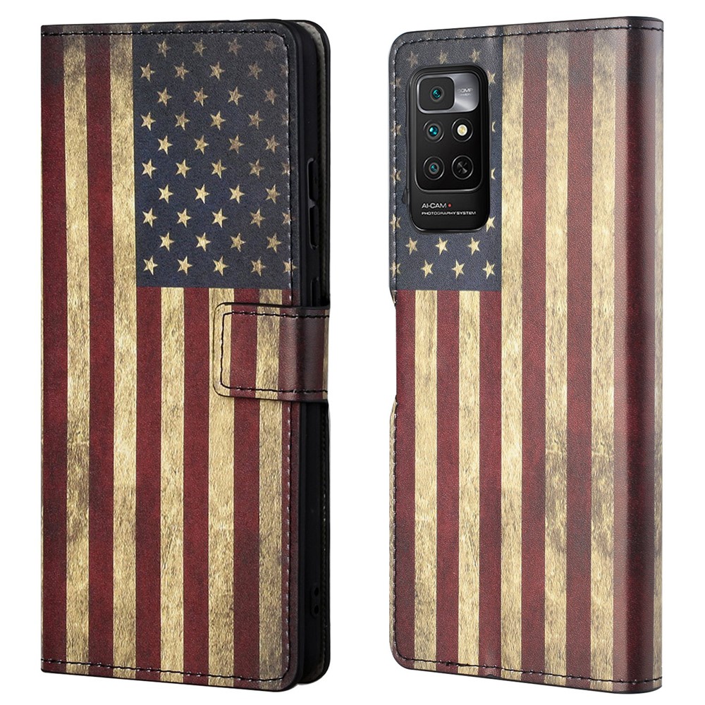 For Xiaomi Redmi Note 11S 4G / Redmi Note 11 4G (Qualcomm) Pattern Printing PU Leather Wallet Case Stand Feature Flip Cover - The American Flag-1