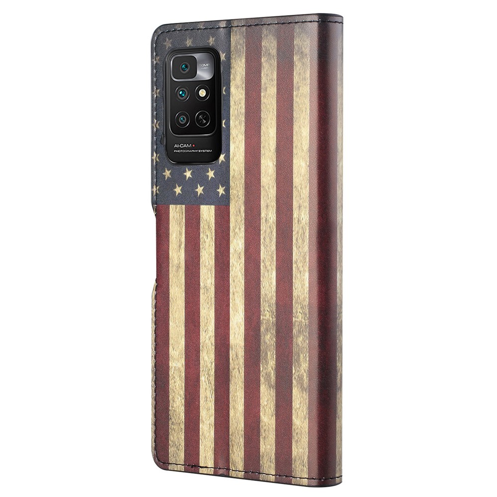 For Xiaomi Redmi Note 11S 4G / Redmi Note 11 4G (Qualcomm) Pattern Printing PU Leather Wallet Case Stand Feature Flip Cover - The American Flag-3