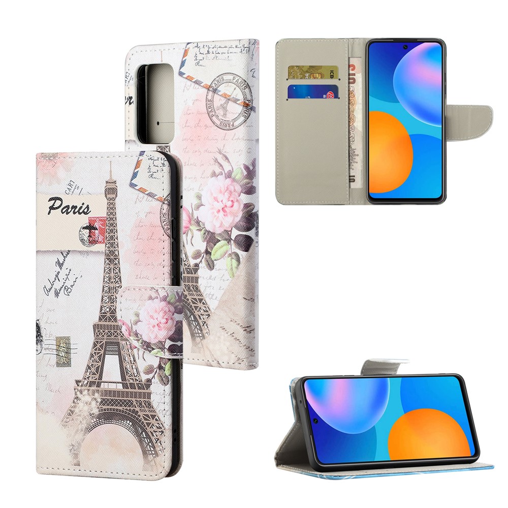 For Xiaomi Redmi Note 11 4G (Qualcomm) / Redmi Note 11S 4G Cross Texture PU Leather Phone Case Stand Magnetic Flip Pattern Printing Cover - Tower-6