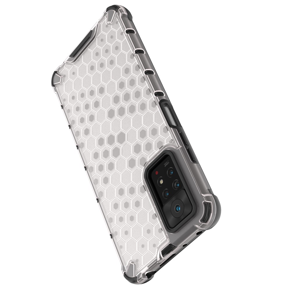 For Xiaomi Redmi Note 11 Pro 5G (Qualcomm)/Note 11 Pro 4G (MediaTek) Honeycomb Textured Soft TPU + Hard PC Phone Case Hybrid Protective Cover - Grey-4