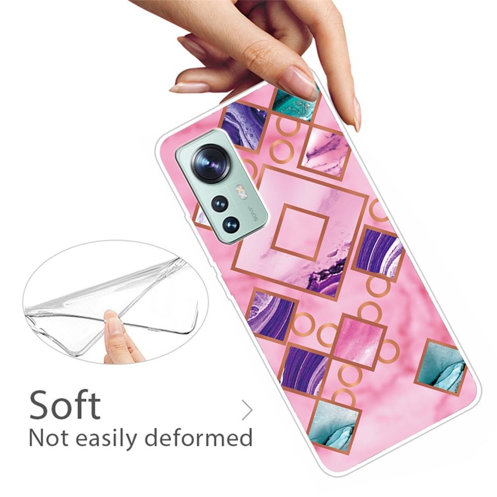 For Xiaomi 12 Pro Series A Marble Pattern Mobile Phone Soft TPU Case Shockproof Protective Cover - Style A-3