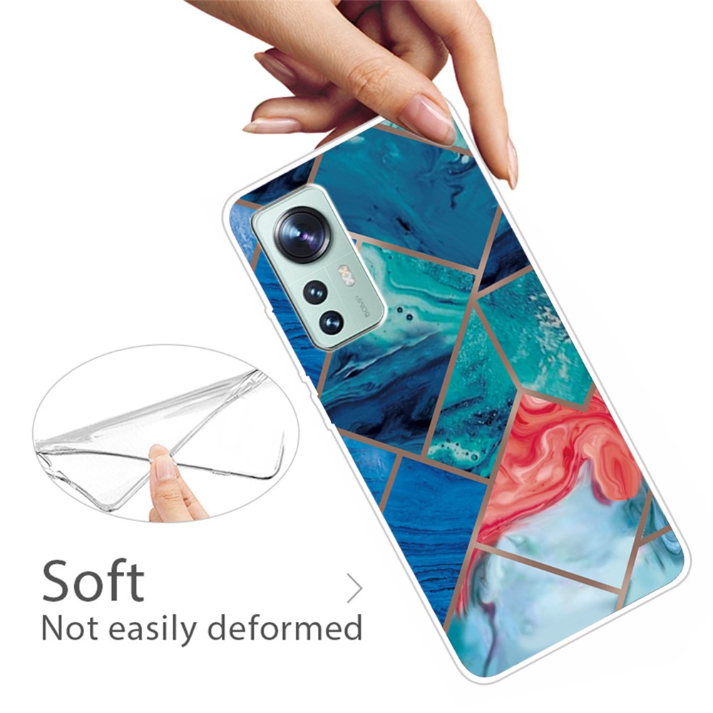 For Xiaomi 12/12X Series B Marble Pattern Printing Shockproof TPU Cover Slim Phone Case - Style A-3