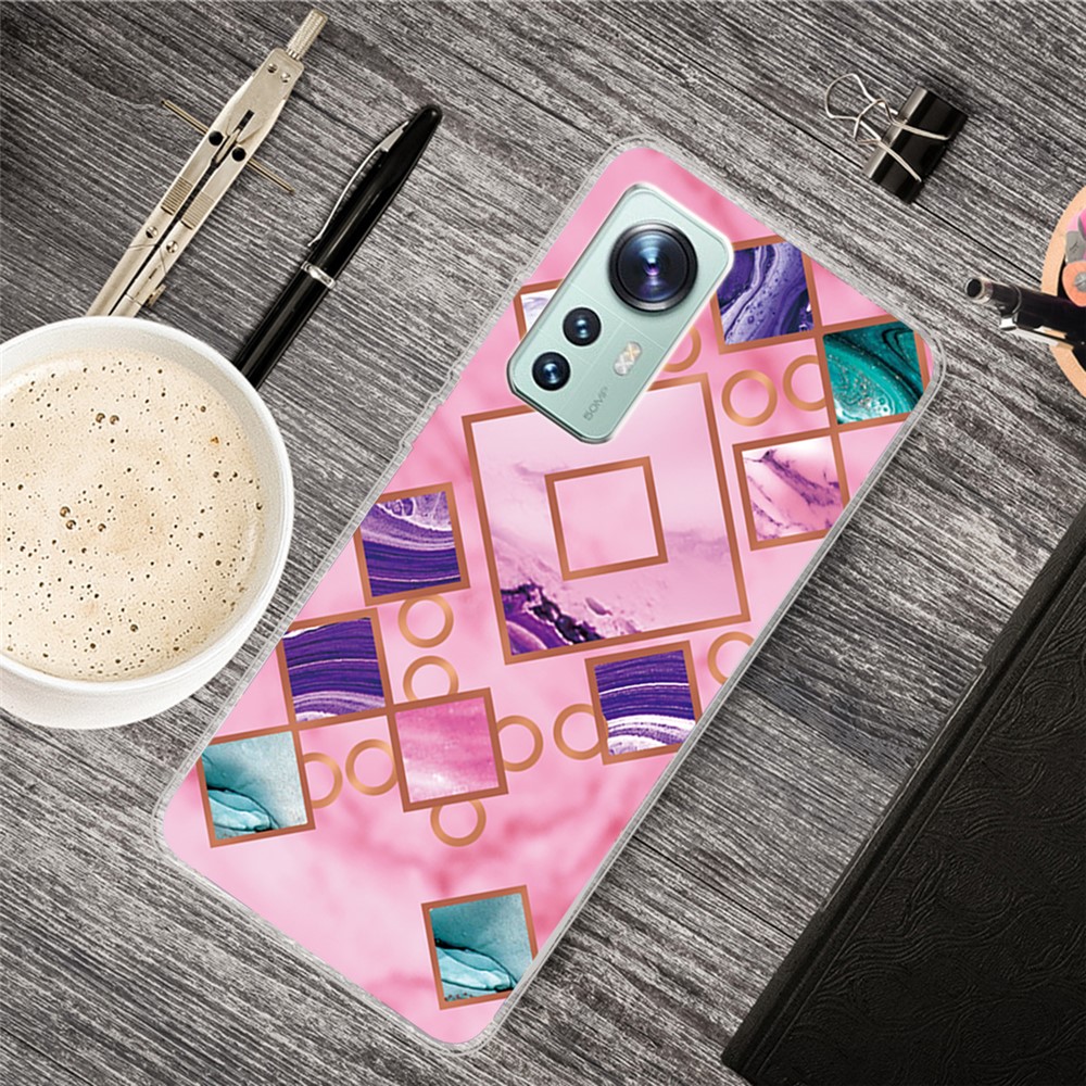 For Xiaomi 12/12X Series A Marble Pattern Printing Phone Well-protected Soft TPU Case Protective Phone Cover - Style A-2