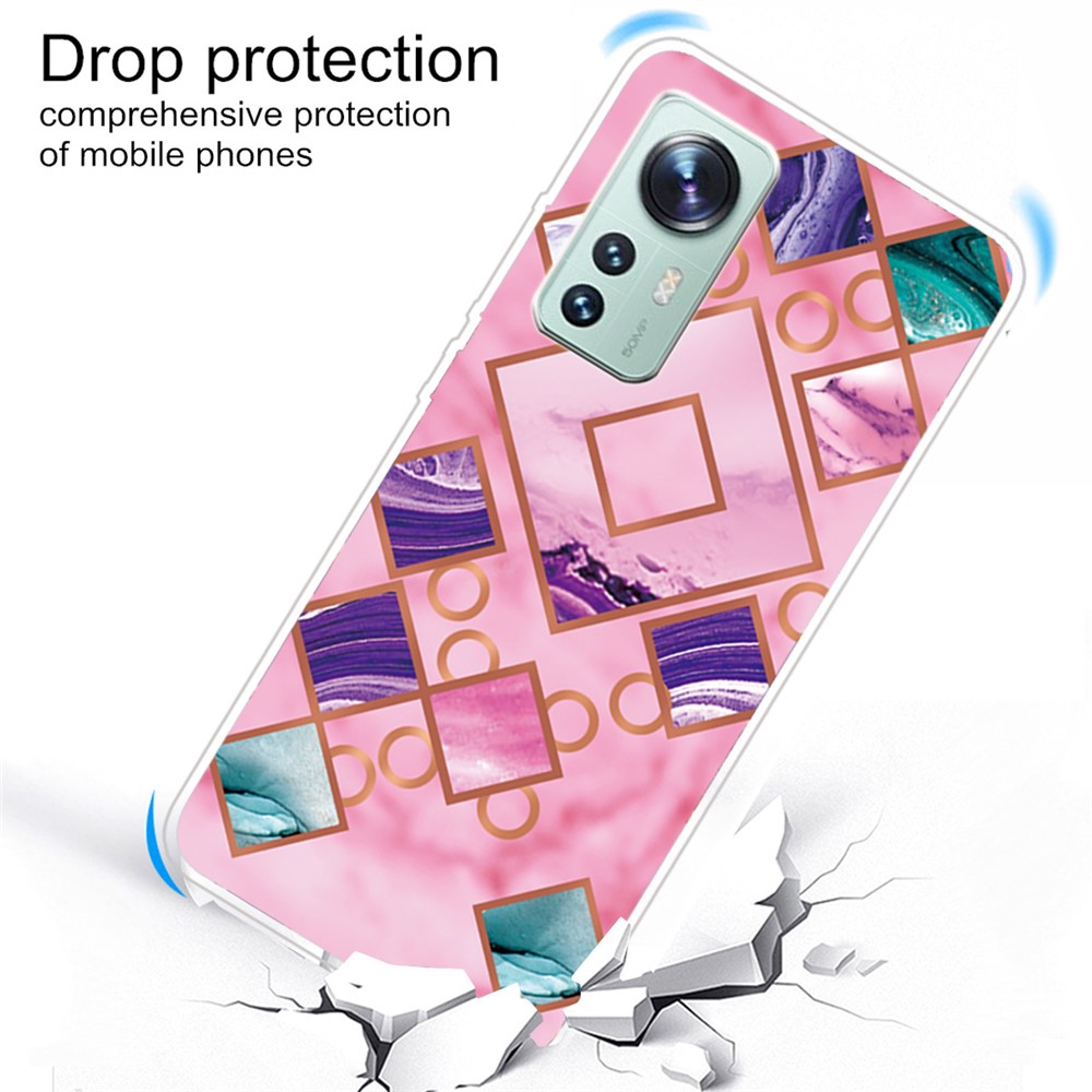 For Xiaomi 12/12X Series A Marble Pattern Printing Phone Well-protected Soft TPU Case Protective Phone Cover - Style A-4