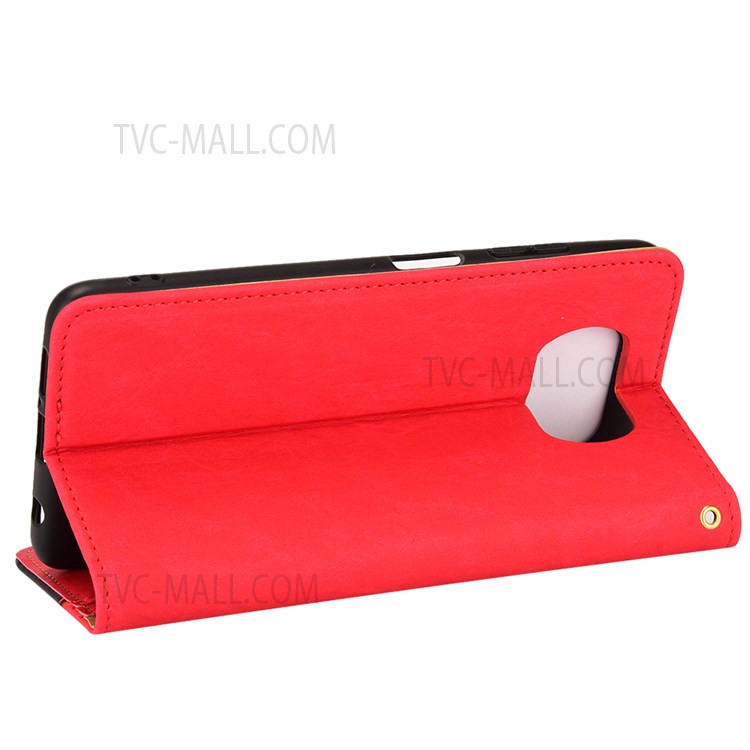 For Xiaomi Poco X3 NFC / Poco X3 / Poco X3 Pro Business Splicing PU Leather Phone Case Magnetic Absorption Horizontal Flip Wallet Cover - Red-5