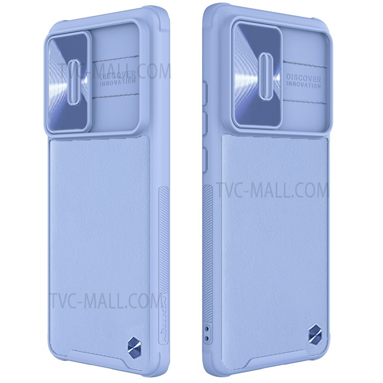 NILLKIN for Xiaomi 12 / 12X Phone Protector PU Leather Coated Hard PC + Soft TPU Protective Case with Slide Camera Cover - Purple-1