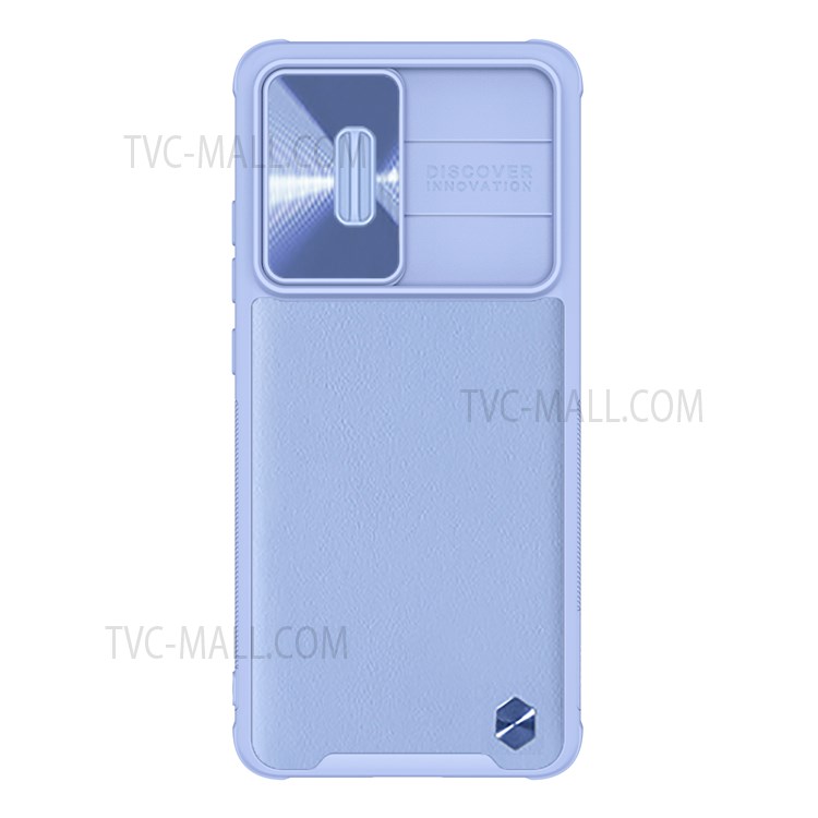 NILLKIN for Xiaomi 12 / 12X Phone Protector PU Leather Coated Hard PC + Soft TPU Protective Case with Slide Camera Cover - Purple-3
