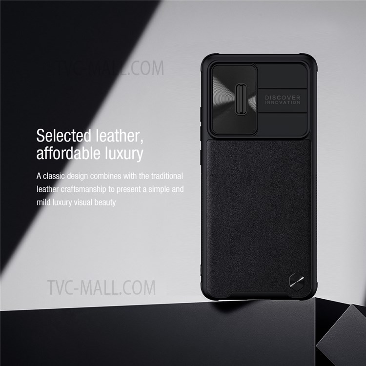 NILLKIN for Xiaomi 12 / 12X Phone Protector PU Leather Coated Hard PC + Soft TPU Protective Case with Slide Camera Cover - Purple-7