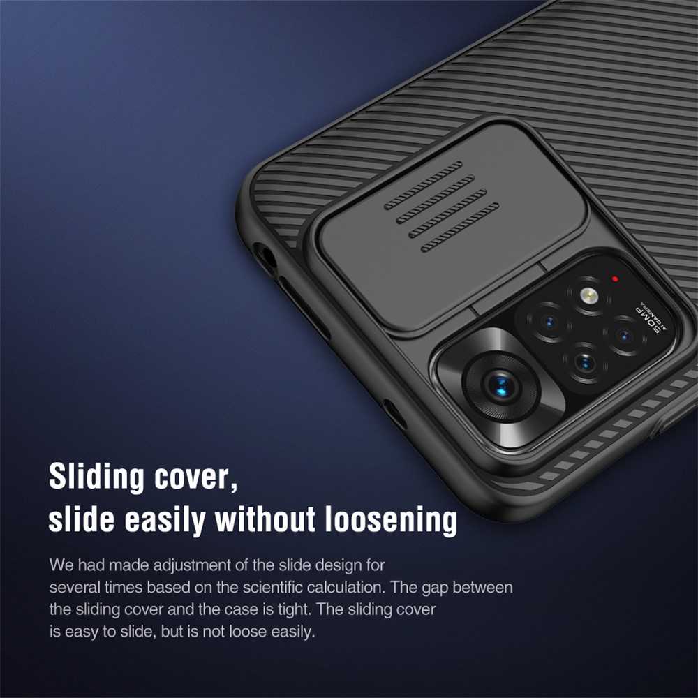 NILLKIN CamShield Hard PC Cover for Xiaomi Redmi Note 11 4G (Qualcomm)/Note 11S 4G, Phone Case with Sliding Camera Protector - Black-10