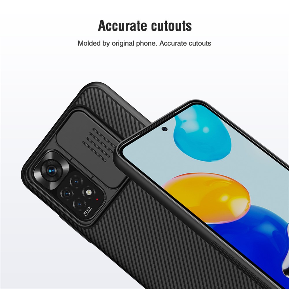 NILLKIN CamShield Hard PC Cover for Xiaomi Redmi Note 11 4G (Qualcomm)/Note 11S 4G, Phone Case with Sliding Camera Protector - Black-7