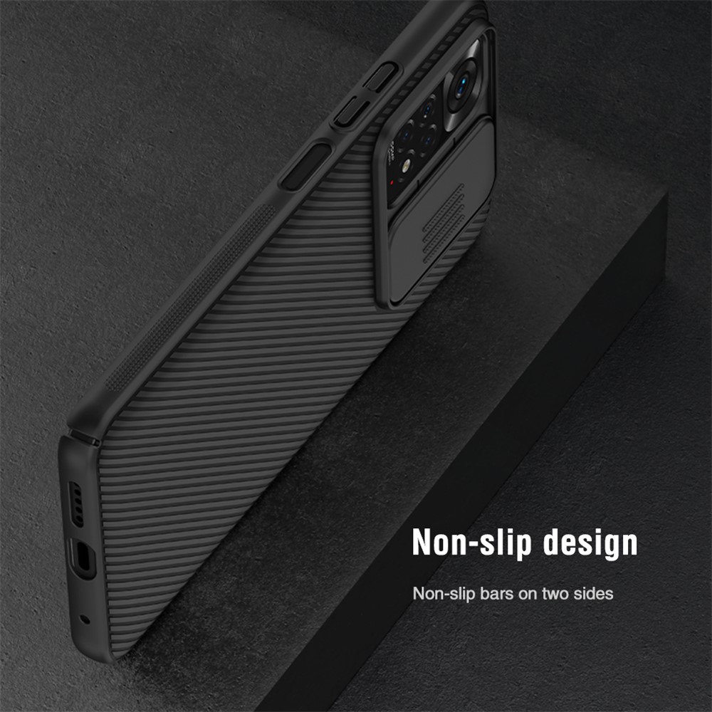 NILLKIN CamShield Hard PC Cover for Xiaomi Redmi Note 11 4G (Qualcomm)/Note 11S 4G, Phone Case with Sliding Camera Protector - Black-8