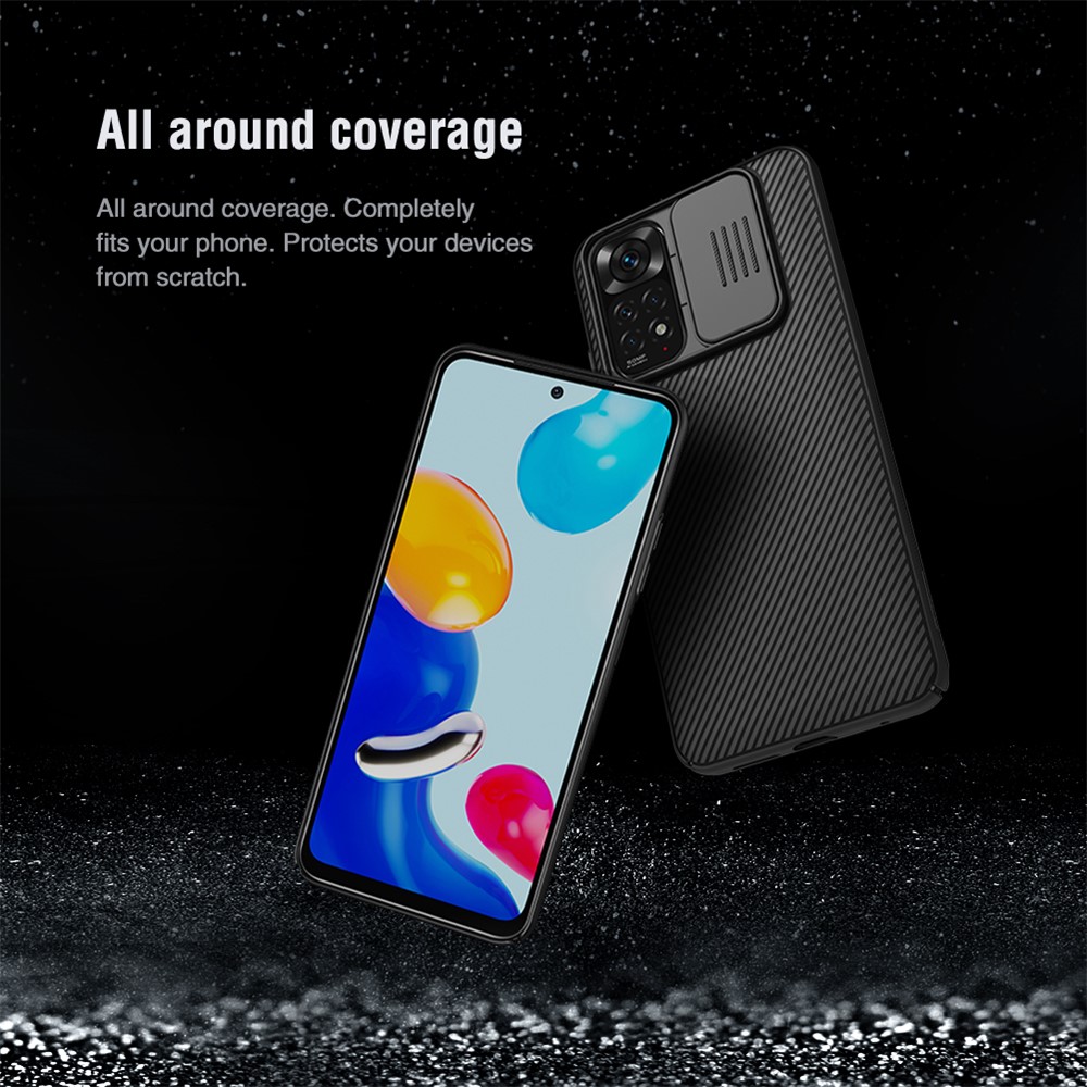 NILLKIN CamShield Hard PC Cover for Xiaomi Redmi Note 11 4G (Qualcomm)/Note 11S 4G, Phone Case with Sliding Camera Protector - Black-9