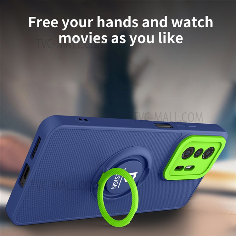Für Xiaomi 11t/11t Pro Hartpc + Soft TPU Schockdelie -hülle Ring -kickstand Hybrid -deckung - Blau Grün-7