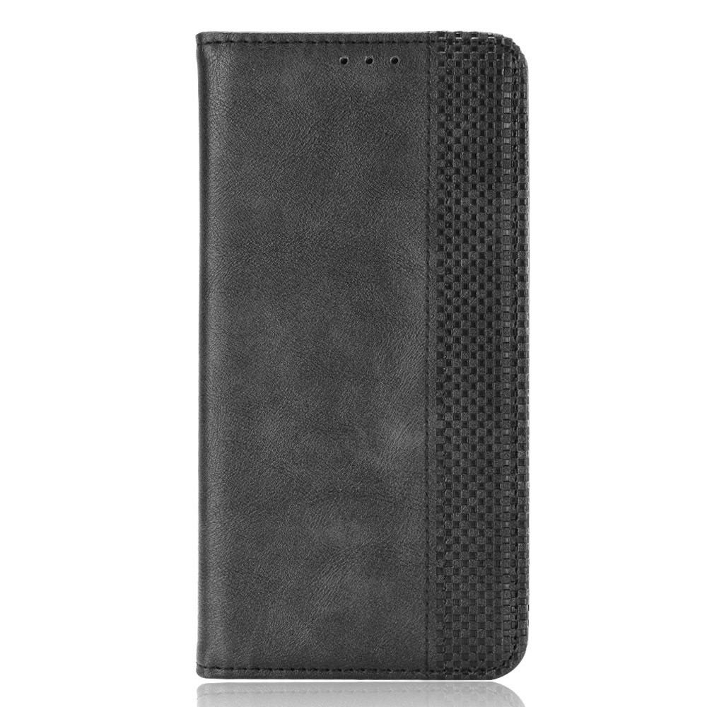 For Xiaomi Redmi Note 11 4G (Qualcomm) / Redmi Note 11S 4G Vintage PU Leather Wallet Phone Case Mosaic Imprinted Magnetic AbsorptionFlip Folio Cover - Black-2
