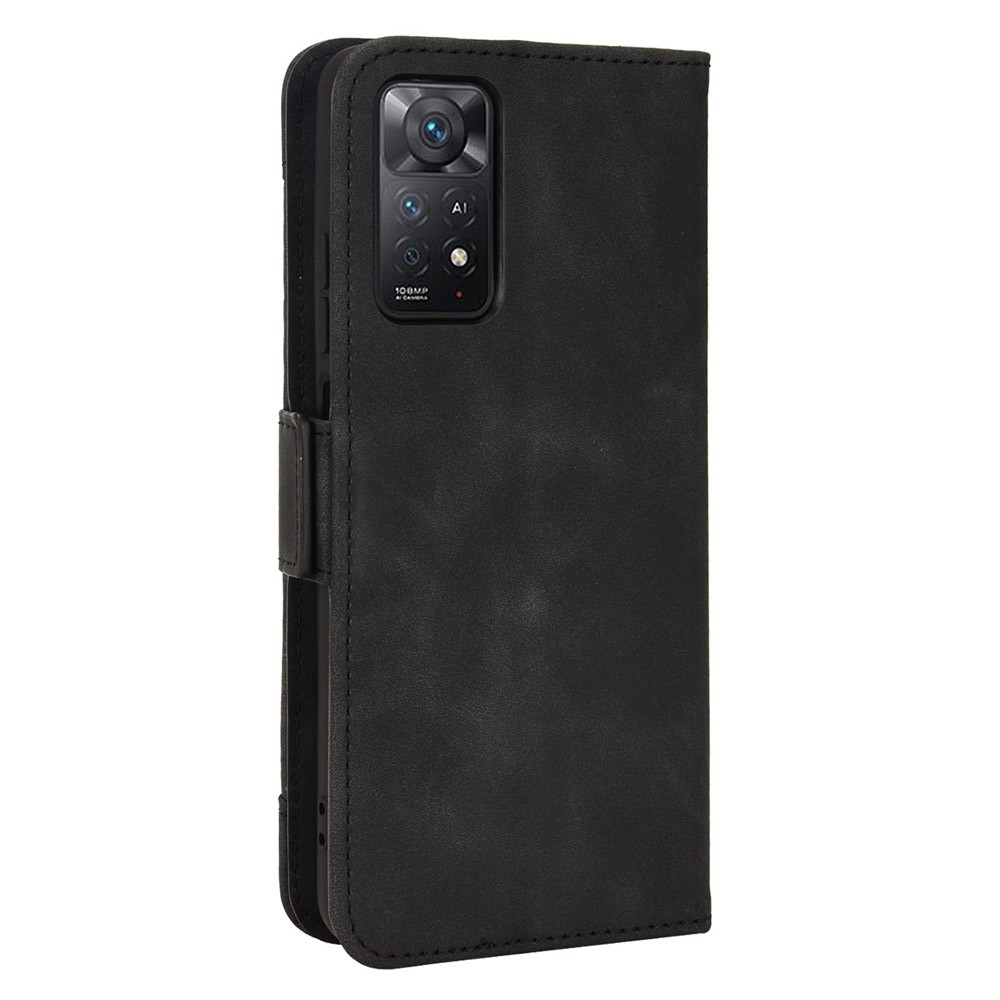 For Xiaomi Redmi Note 11 Pro 4G (MediaTek) / Redmi Note 11 Pro 5G (Qualcomm) Wallet Case PU Leather Stand Magnetic Clasp Shockproof Cover with Multiple Card Slots - Black-3