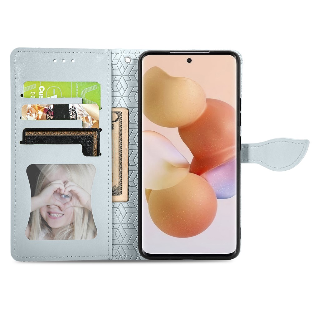 For Xiaomi 12 / 12X PU Leather Dream Wings Pattern Imprinted Wallet Case Magnetic Closure Shockproof Stand Phone Cover with Strap - Grey-4