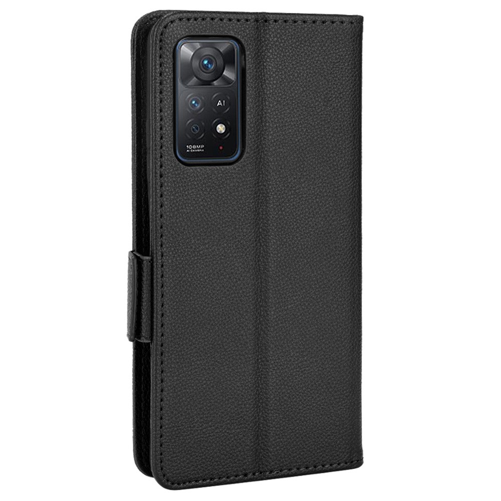 Per Xiaomi Redmi Nota 11 Pro 4G (MediaTek) / Redmi Nota 11 Pro 5G (Qualcomm) / Redmi Nota 11e Pro 5G Elegante Litchi Texture In Pelle PU In Pelle Flip Custodia Con Funzione Stand - Nero