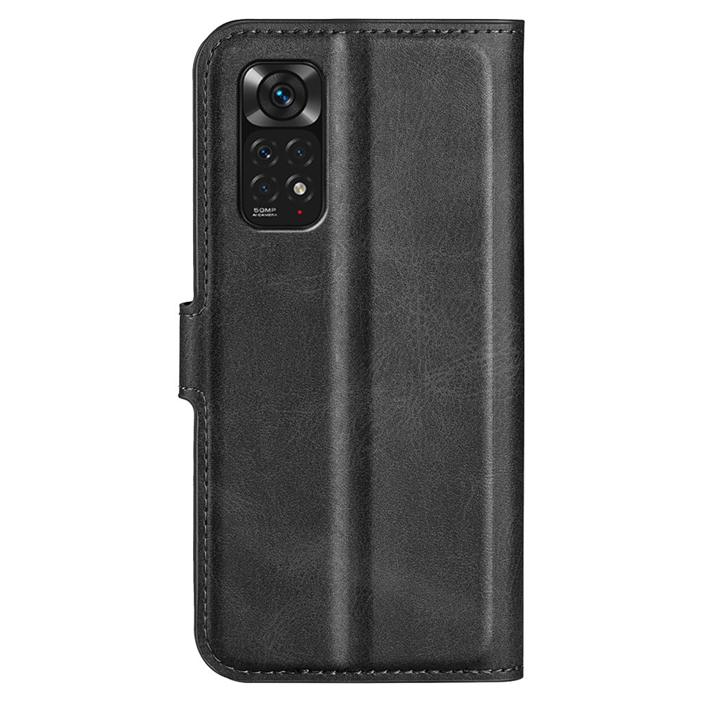 For Xiaomi Redmi Note 11 4G (Qualcomm) / Redmi Note 11S 4G Full Protection Textured PU Leather Wallet Case Stand Magnetic Folio Phone Cover - Black-3