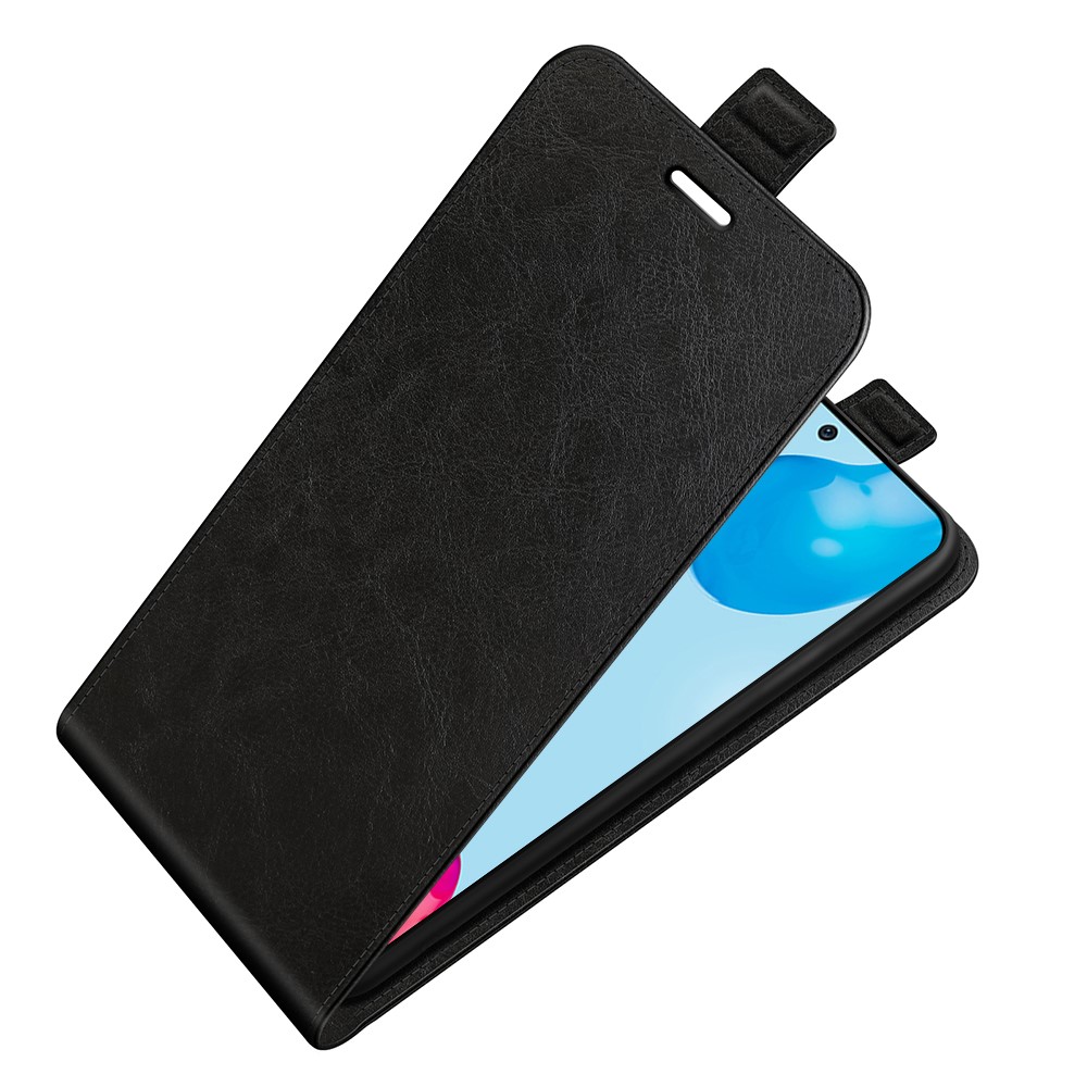 For Xiaomi Redmi Note 11 4G (Qualcomm) / Redmi Note 11S 4G Crazy Horse Texture Vertical Flip Case PU Leather Folio Up-Down Open Protective Cover with Card Slot - Black-6