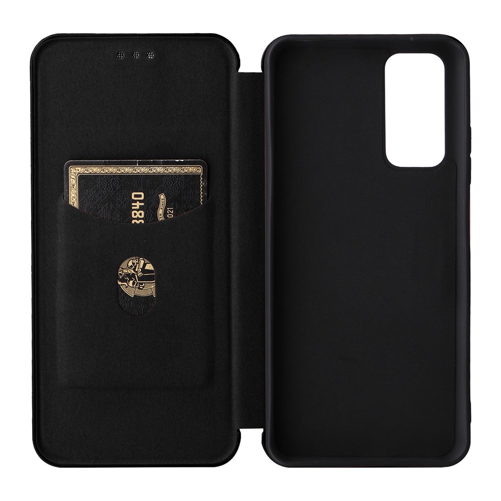 For Xiaomi Redmi Note 11S 4G / Redmi Note 11 4G (Qualcomm) Carbon Fiber Texture PU Leather Case Magnetic Horizontal Flip Stand Cover with Card Slot - Black-4